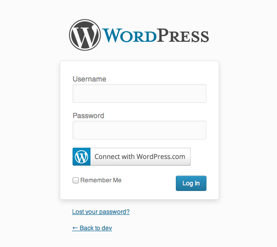 Connect login form button