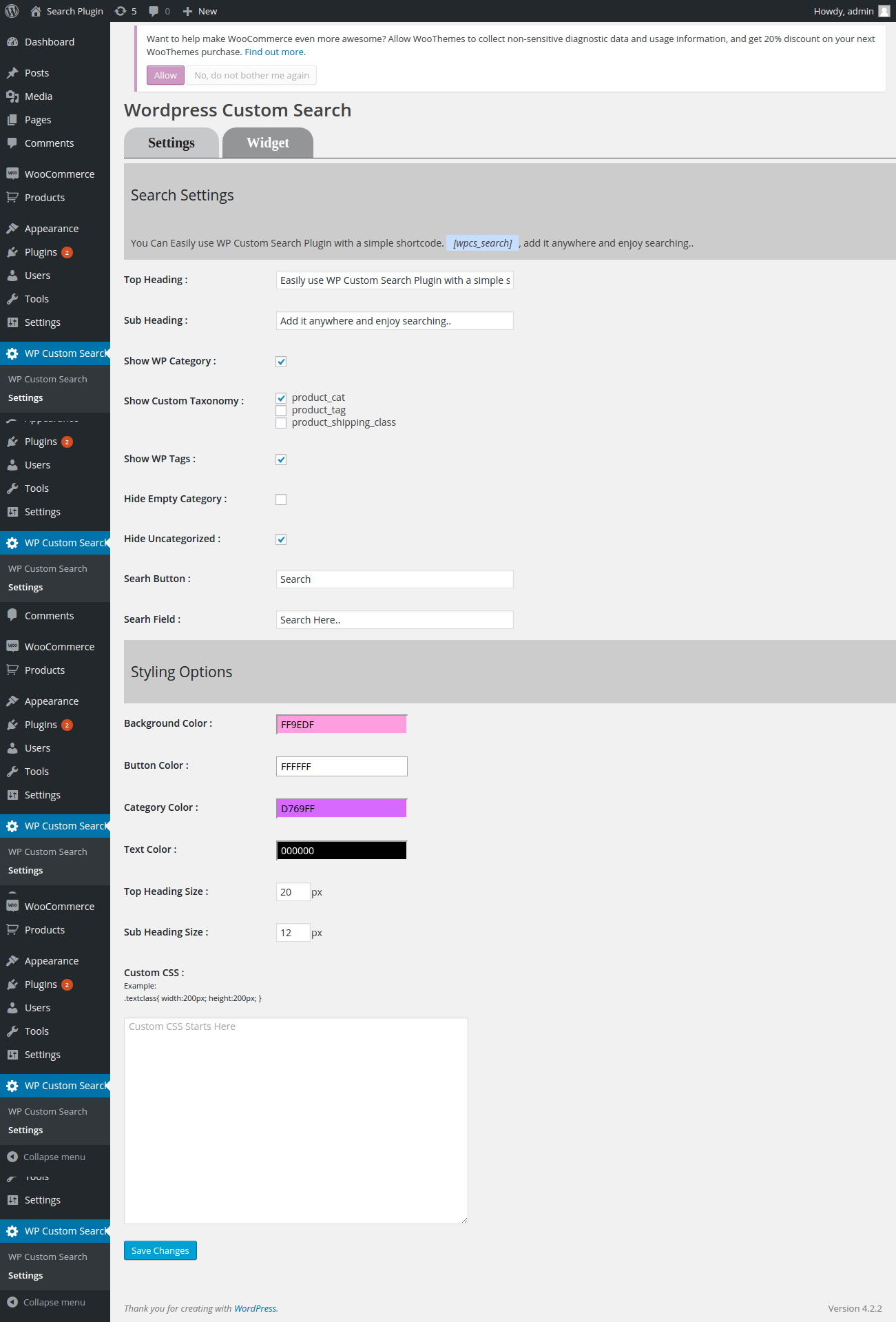 Search Settings