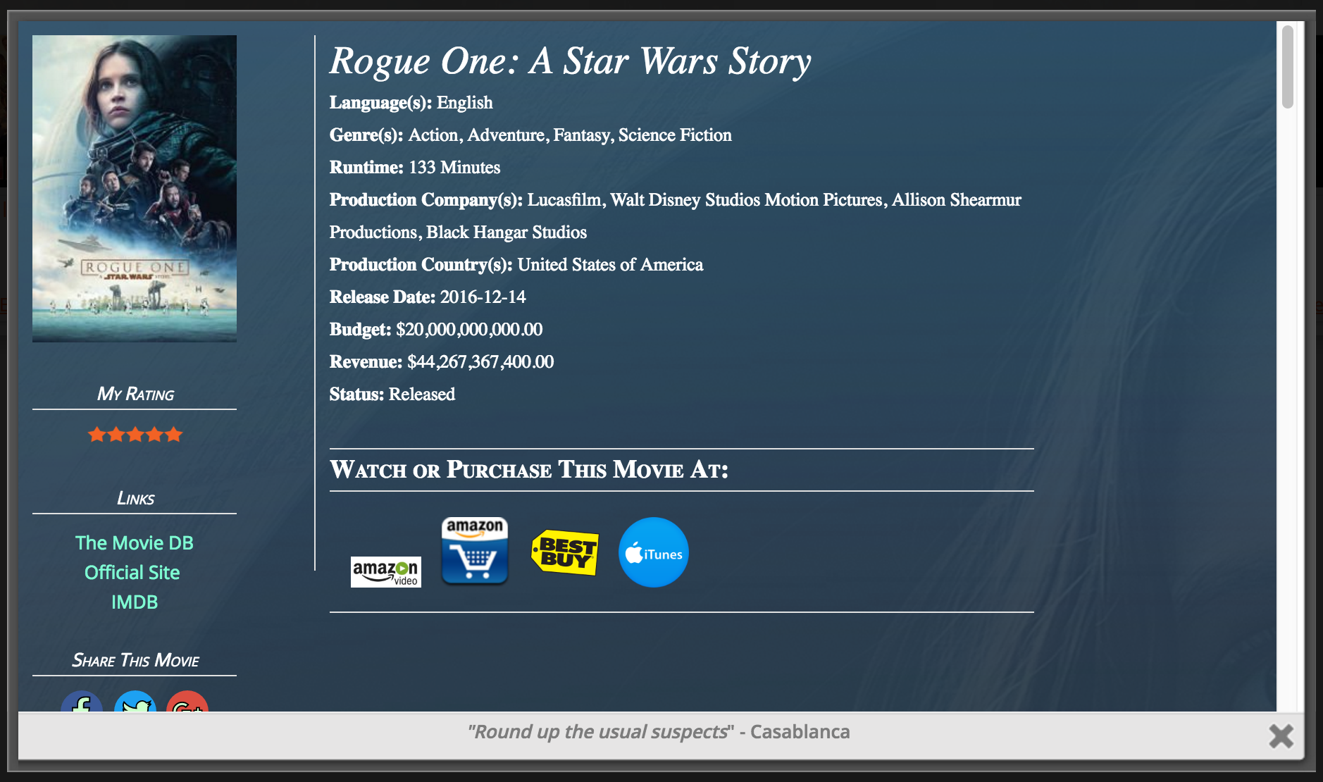 A screenshot of another entry, the TV Show ‘*The* *Big* *Bang* *Theory*’.