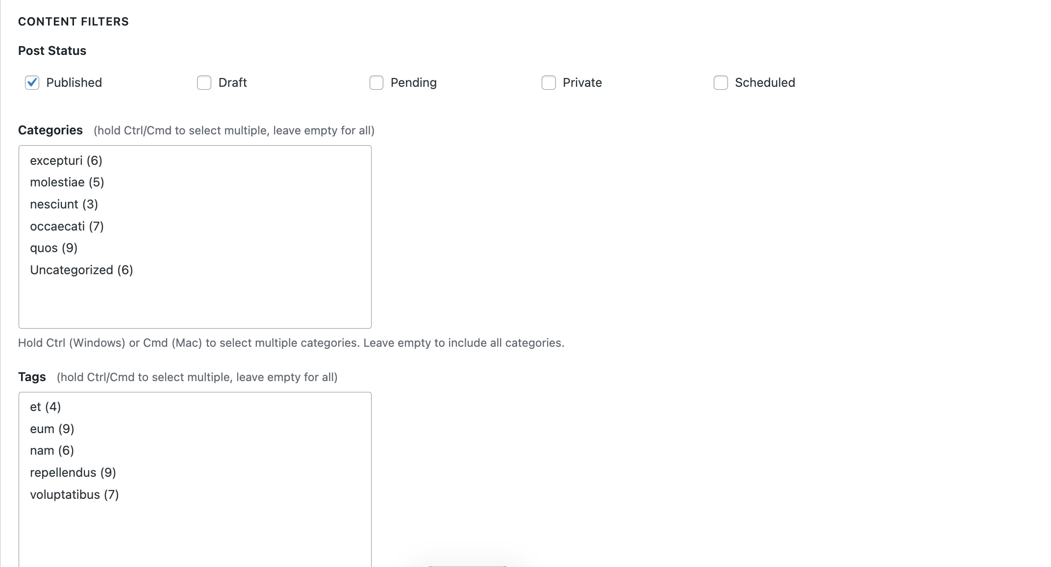 Data Export tab with field selection