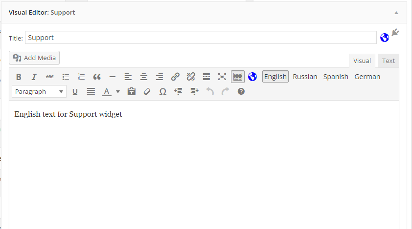 Wysiwyg editor interface.