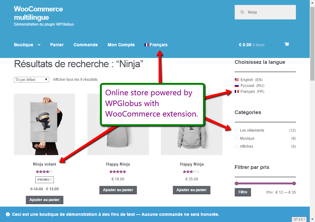 Multilingual WooCommerce store powered by [WooCommerce WPGlobus](https://wpglobus.com/product/woocommerce-wpglobus/).