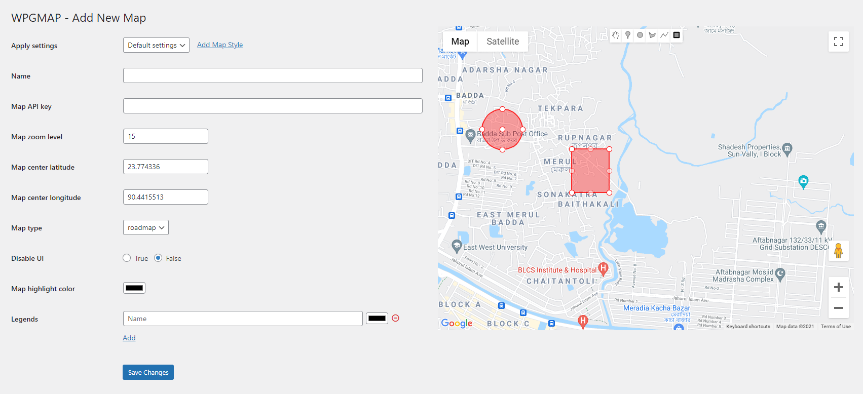 Adding multiple shapes with Google Map Drawing Manager