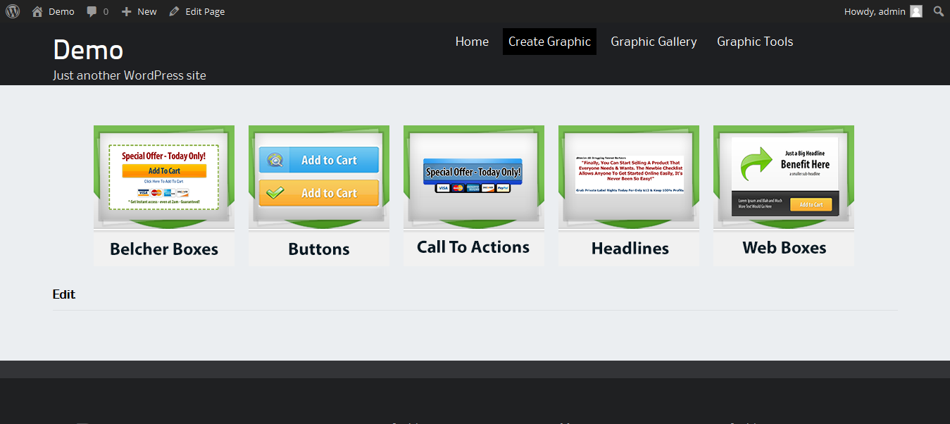 The create graphics/members area.