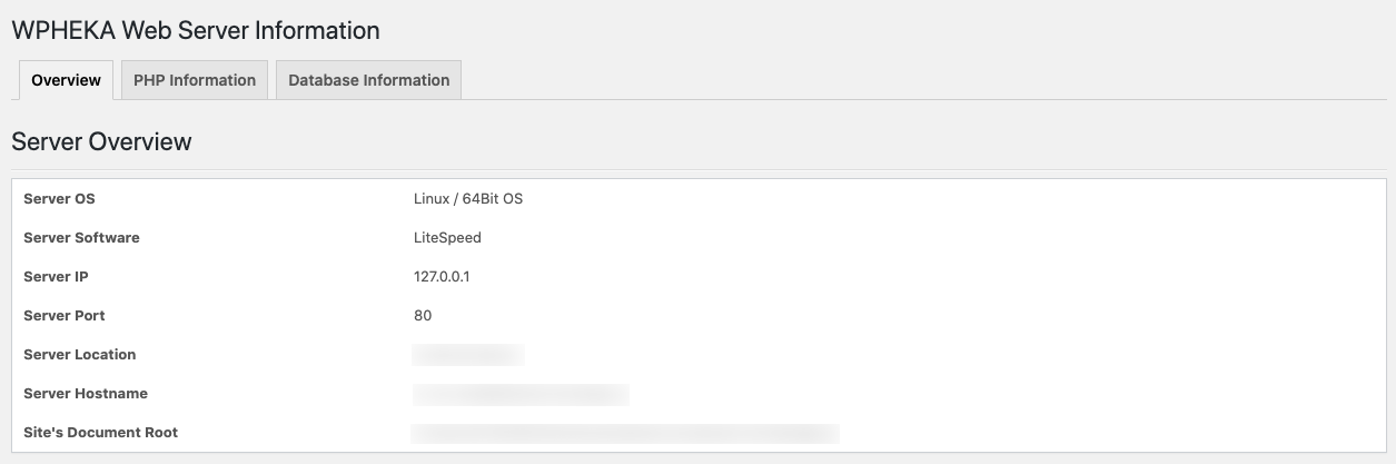 Plugin Overview page.