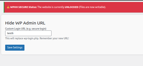 WP Hide URL settings page to change login URL and other hide options.