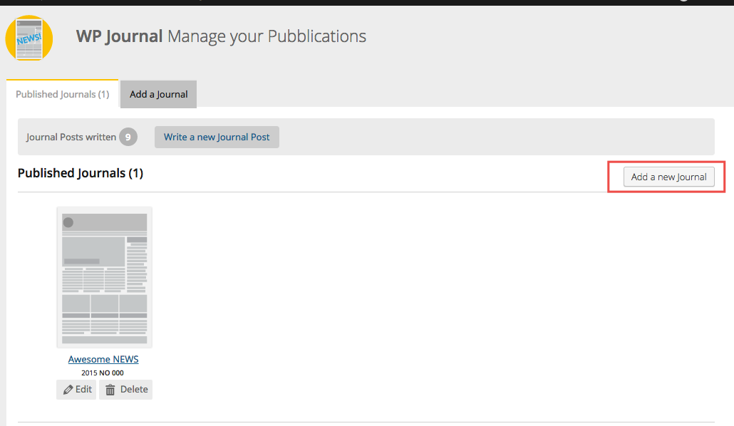 Create a new Journal