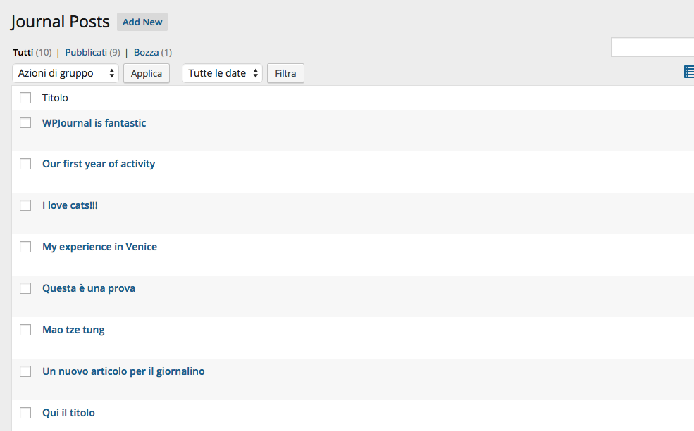 If you want to keep out of the WP loop your journal posts we have created this custom post type.