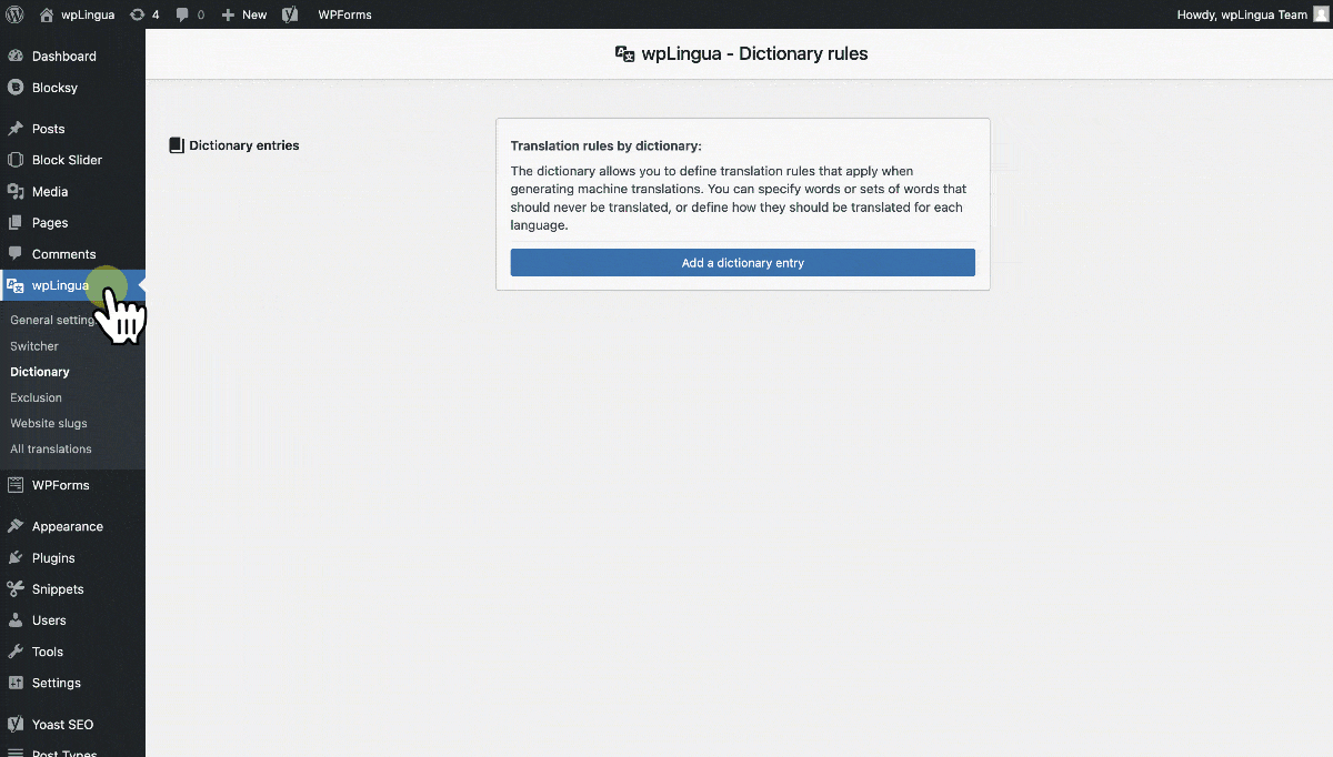 All translations are stored on your WordPress website.