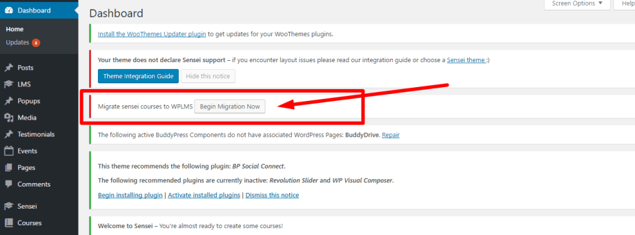 Begin Migration.