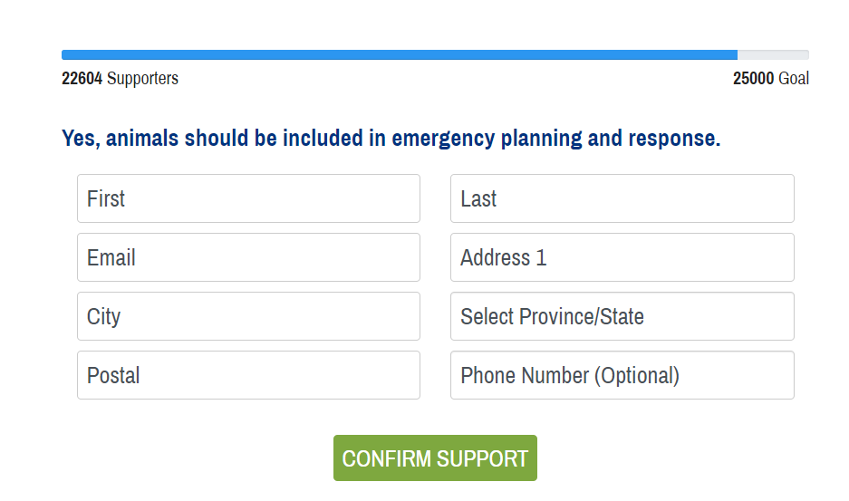 Example of goal bar on a LO survey in WP