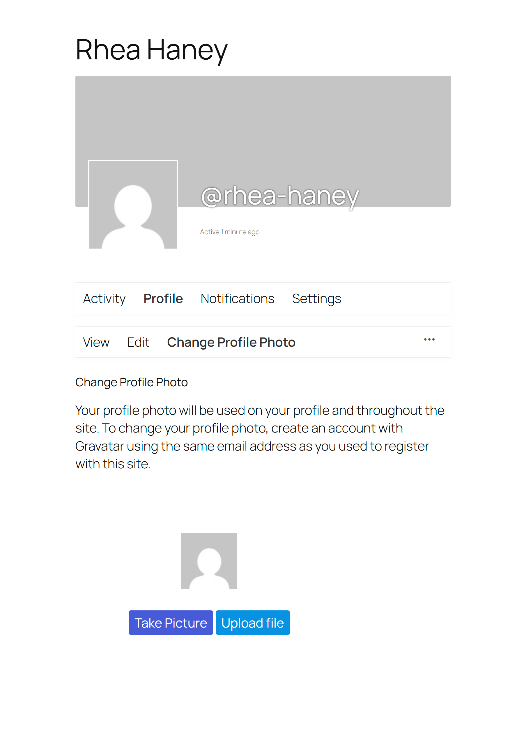 Avatar Display on User Profile