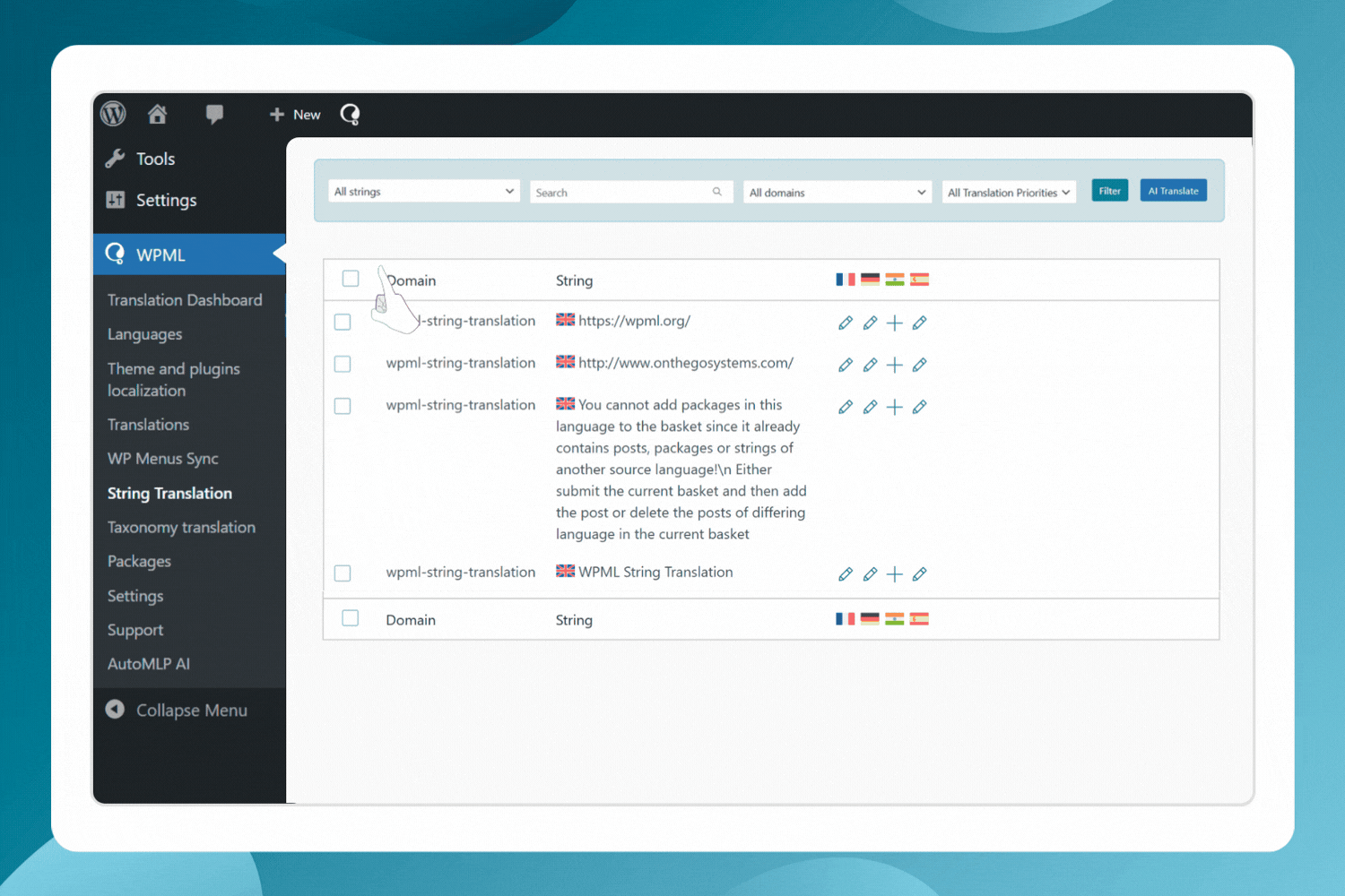 AutoMLP String Translation