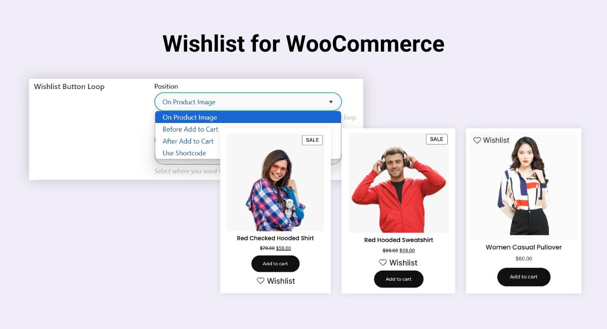 Position of wishlist icon