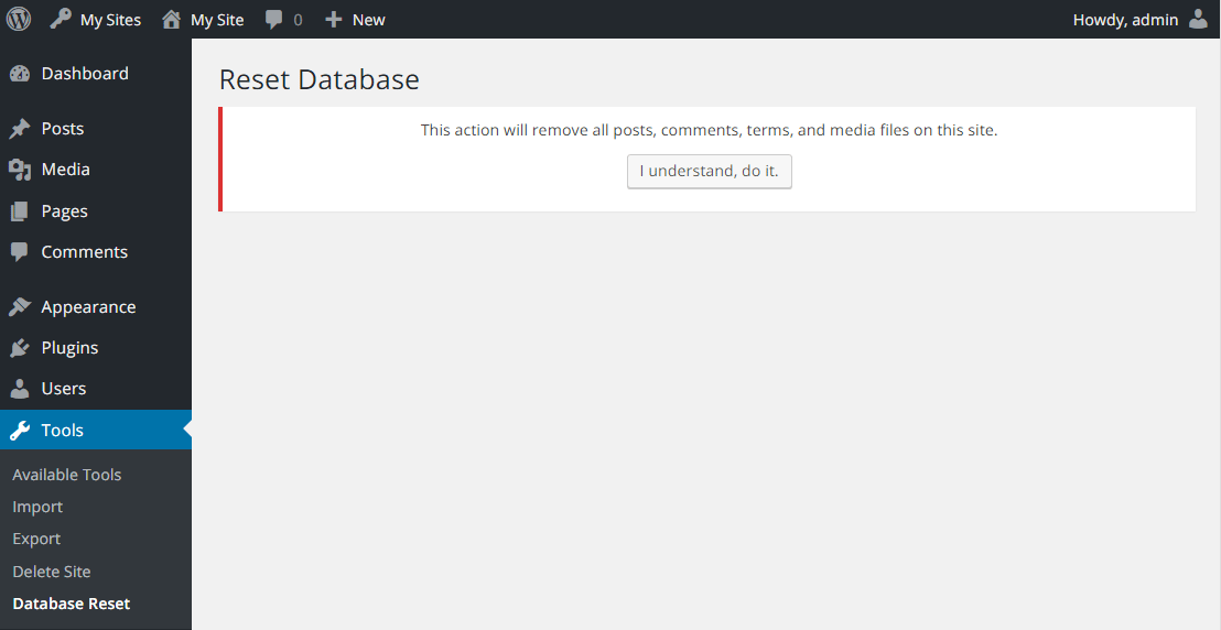 Admin interface