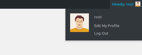 New avatar in the top right of the WordPress admin section