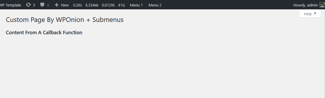 Settings Page : Modern Theme