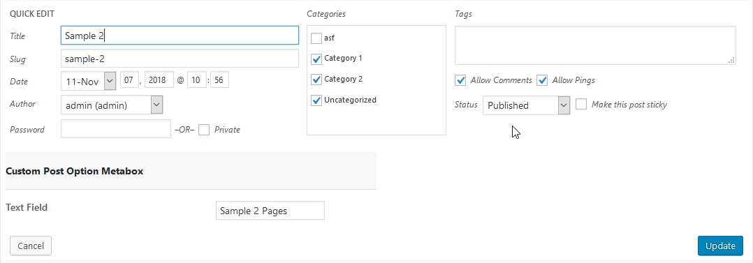 Custom Admin Columns