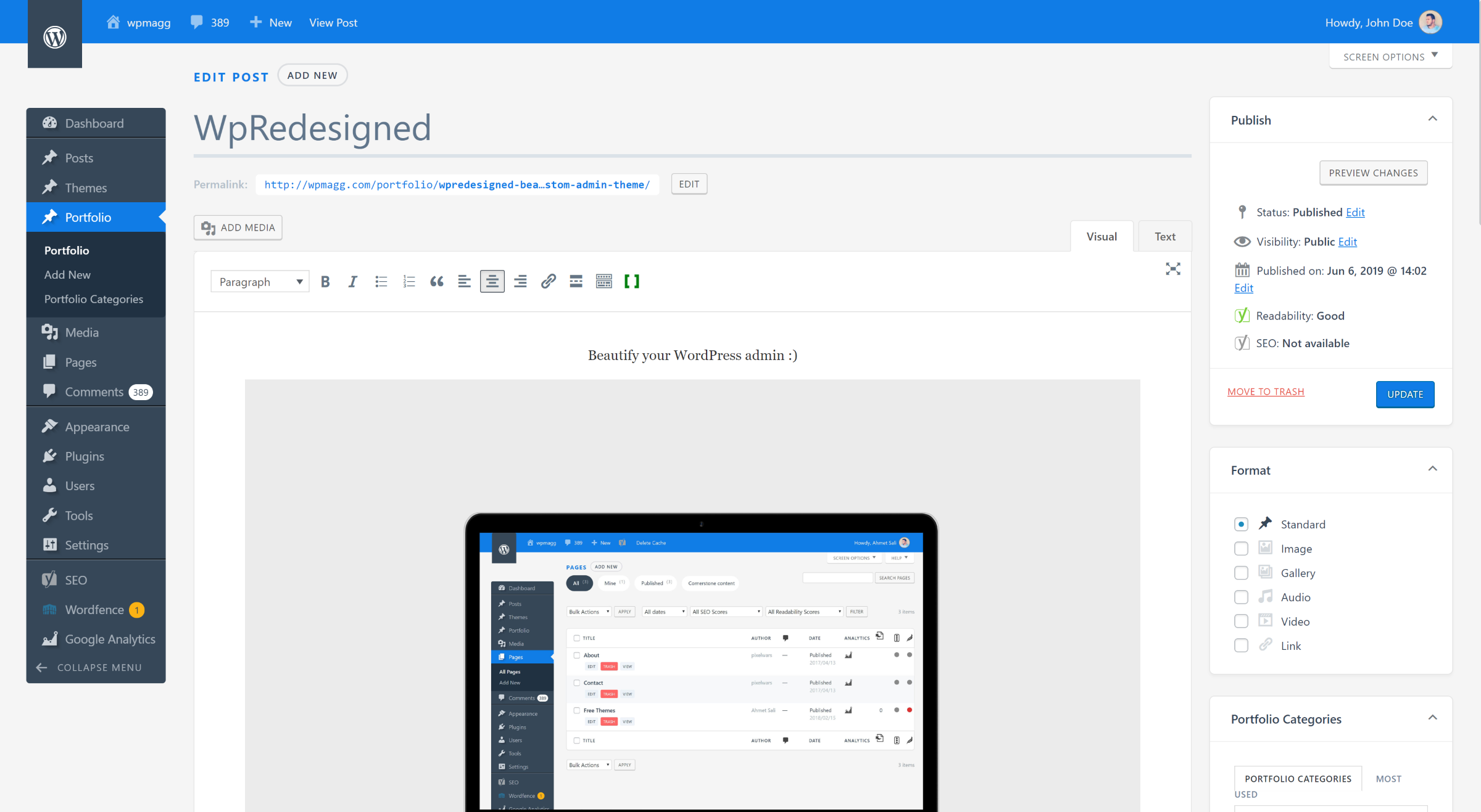 Beautify your WordPress admin :)