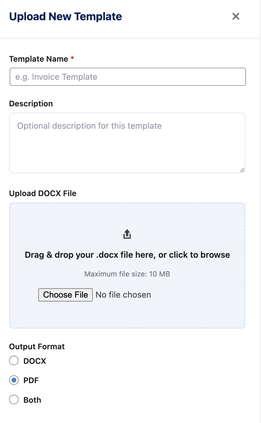 Submission Detail — full submitted data, admin notes, tracking info, and document download