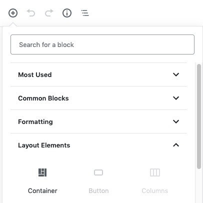 adding a new container block