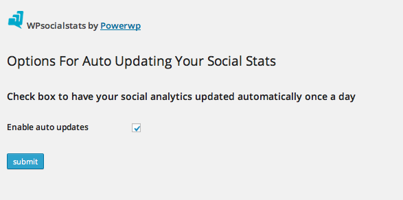 Auto update Social Media Stats