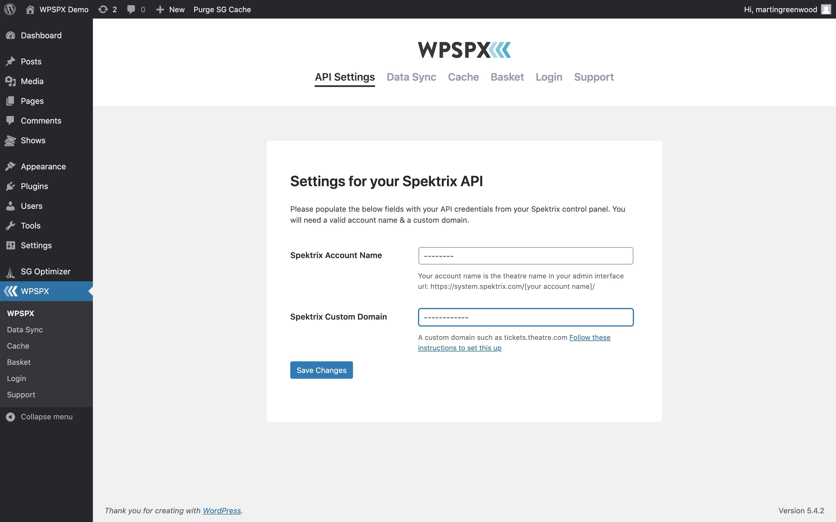 WPSPX Settings