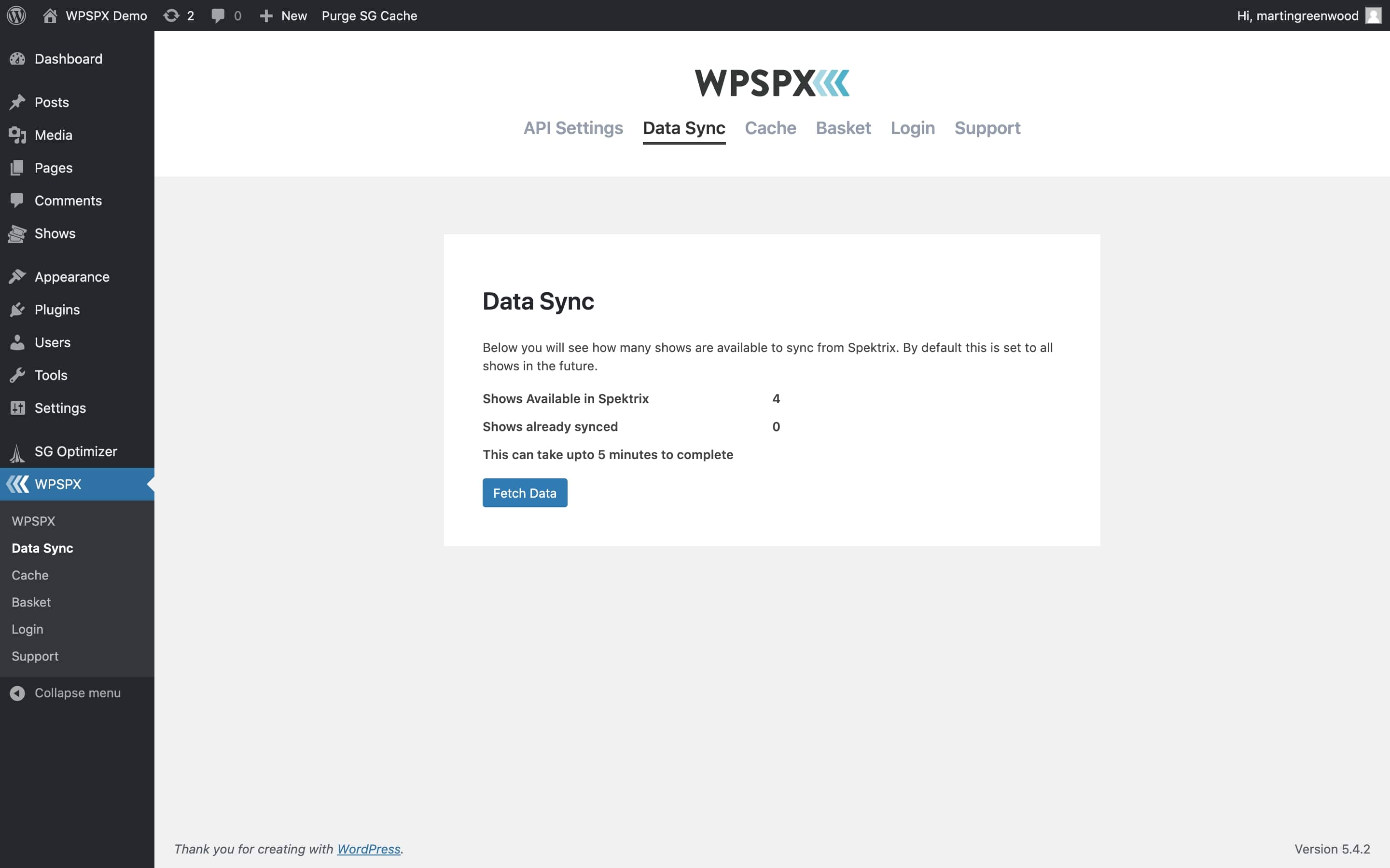 WPSPX Upcomming Shows Template
