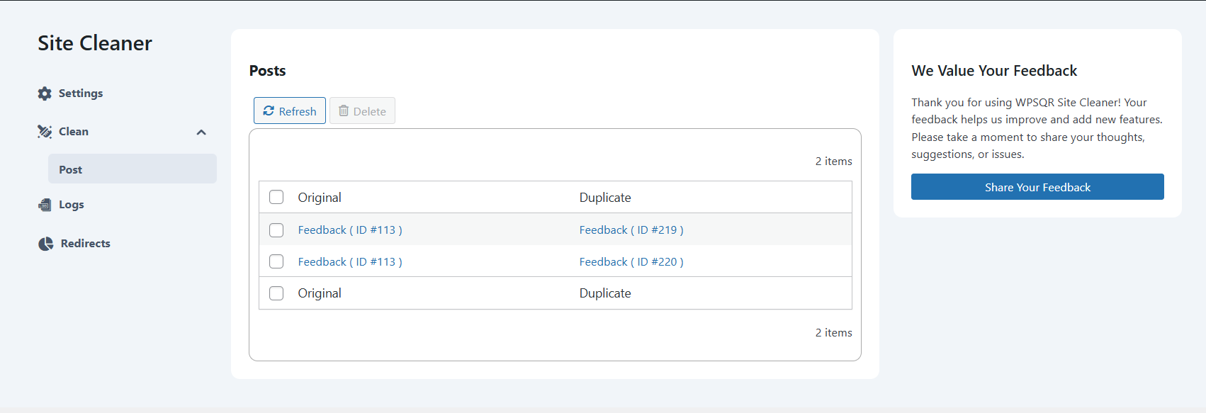 **Duplicate Posts**