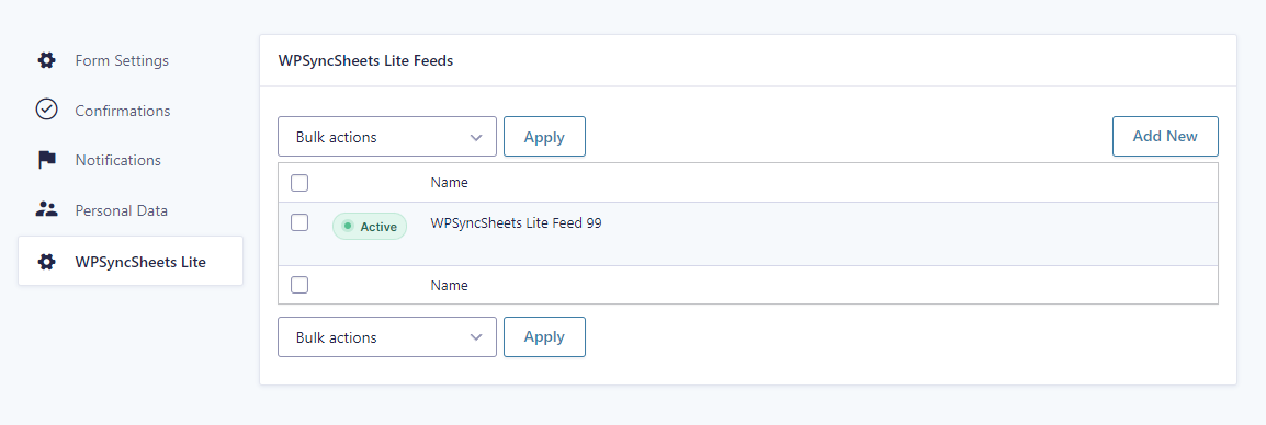 Feed Setting