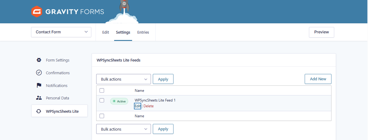 Export Gravity Forms to Google Spreadsheet entries