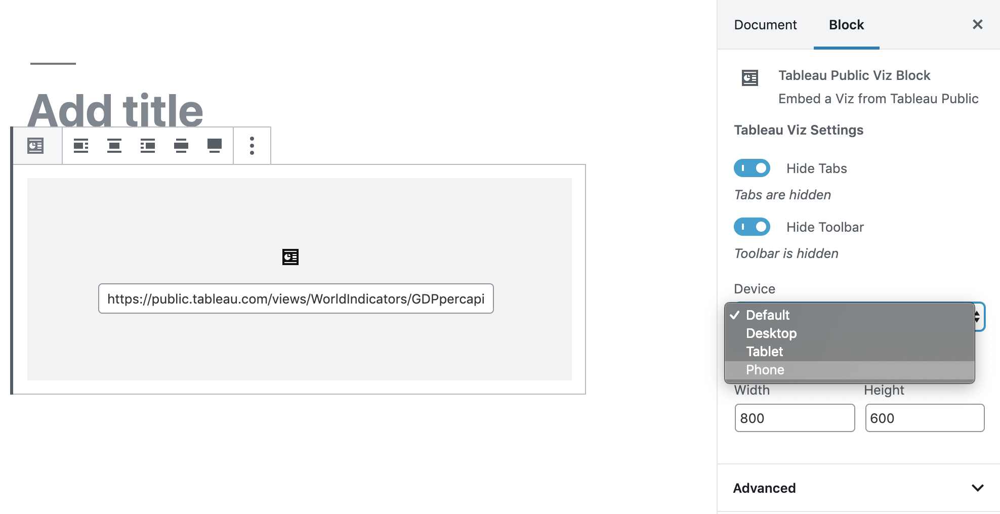 Selected options example