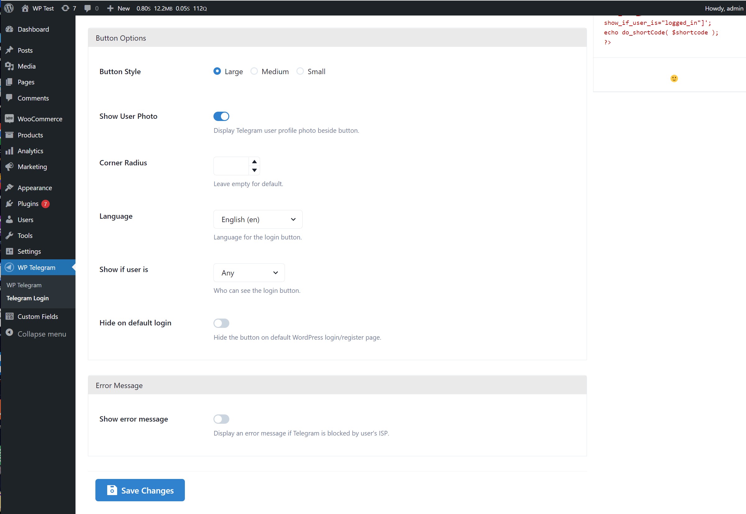 Settings Page (Cont...)