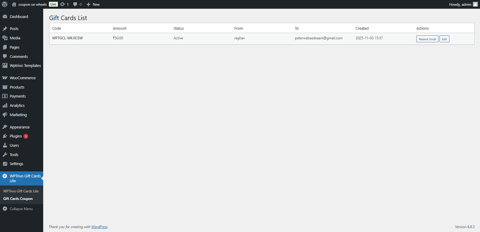 Frontend – customer chooses delivery date.