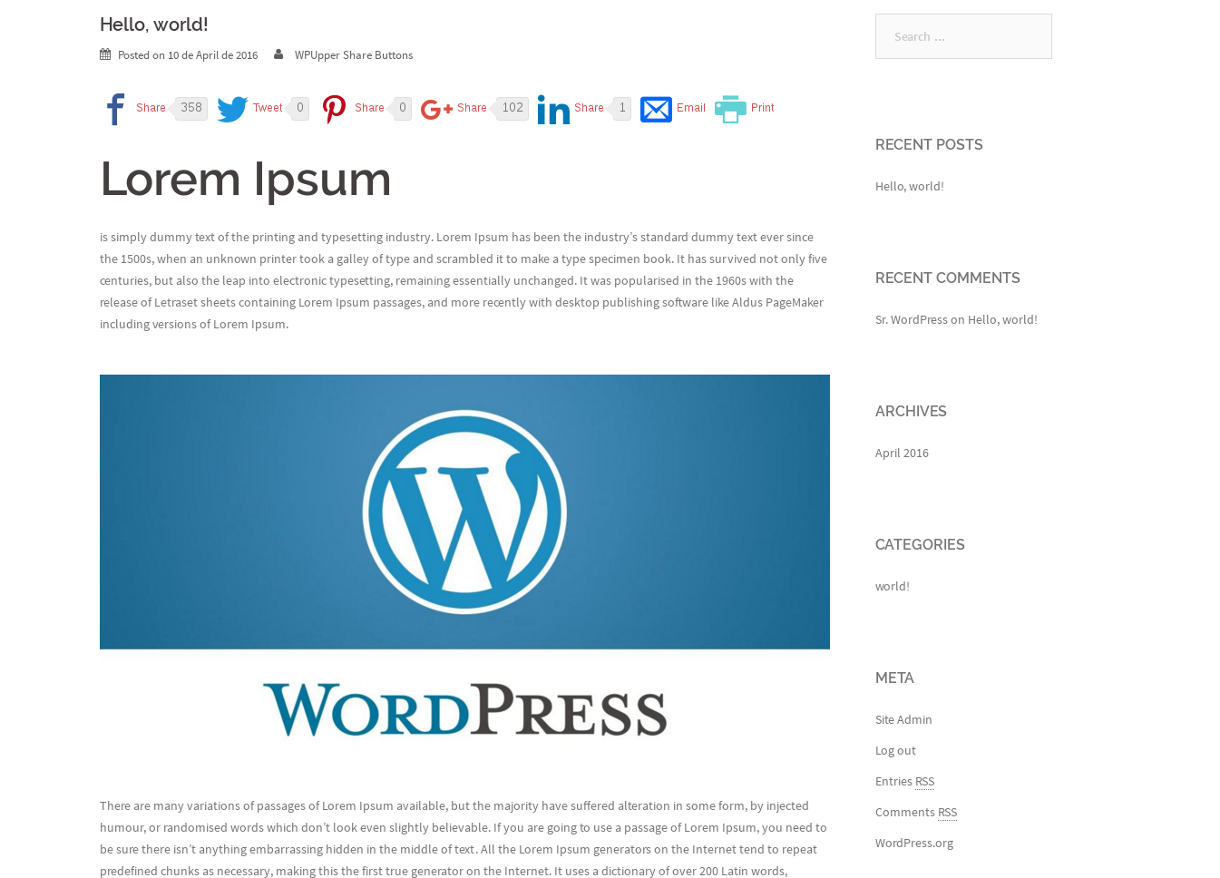 Admin - Use options page