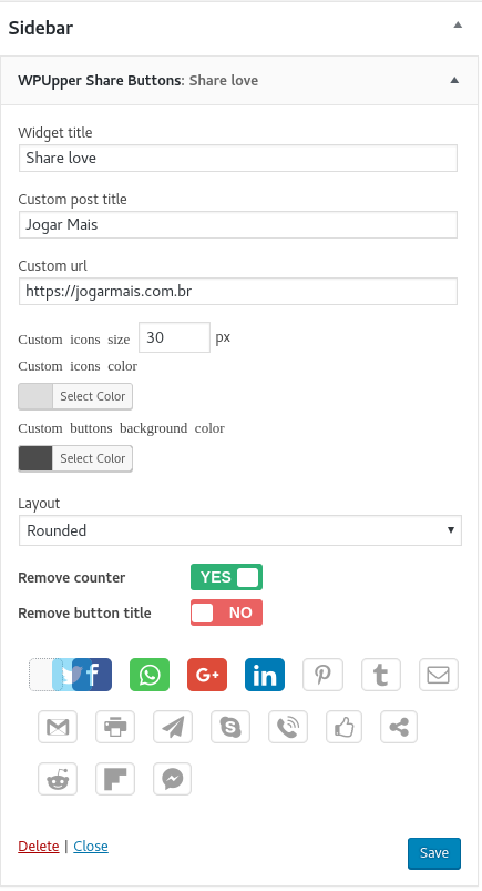Layout: Buttons - Fixed left toggle