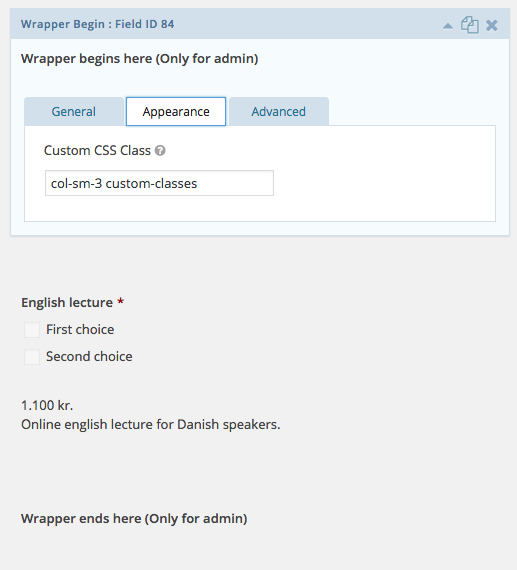 Add your classes.