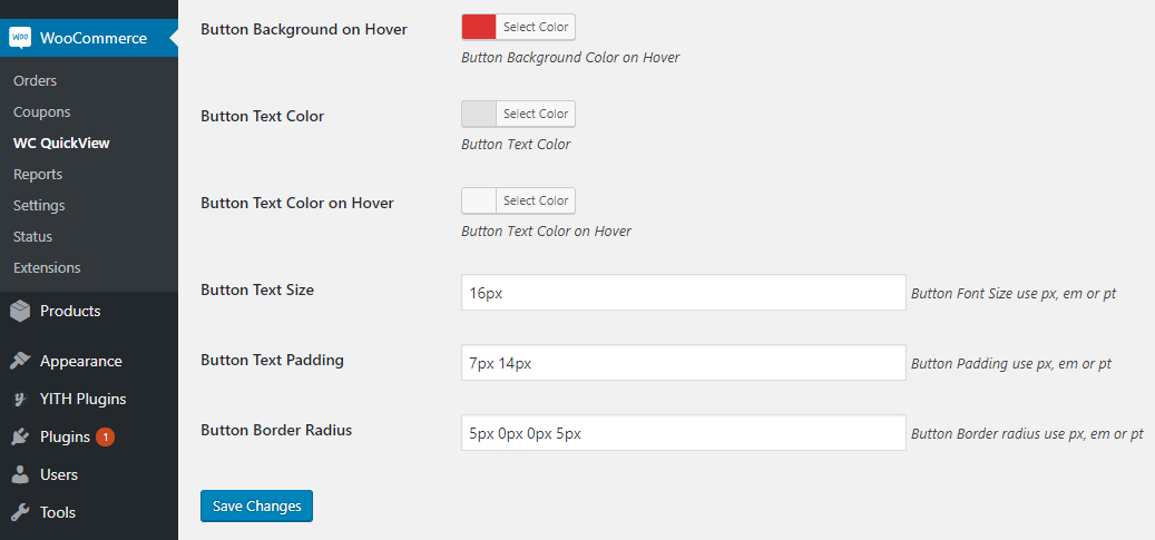 QuickView Settings Page 2