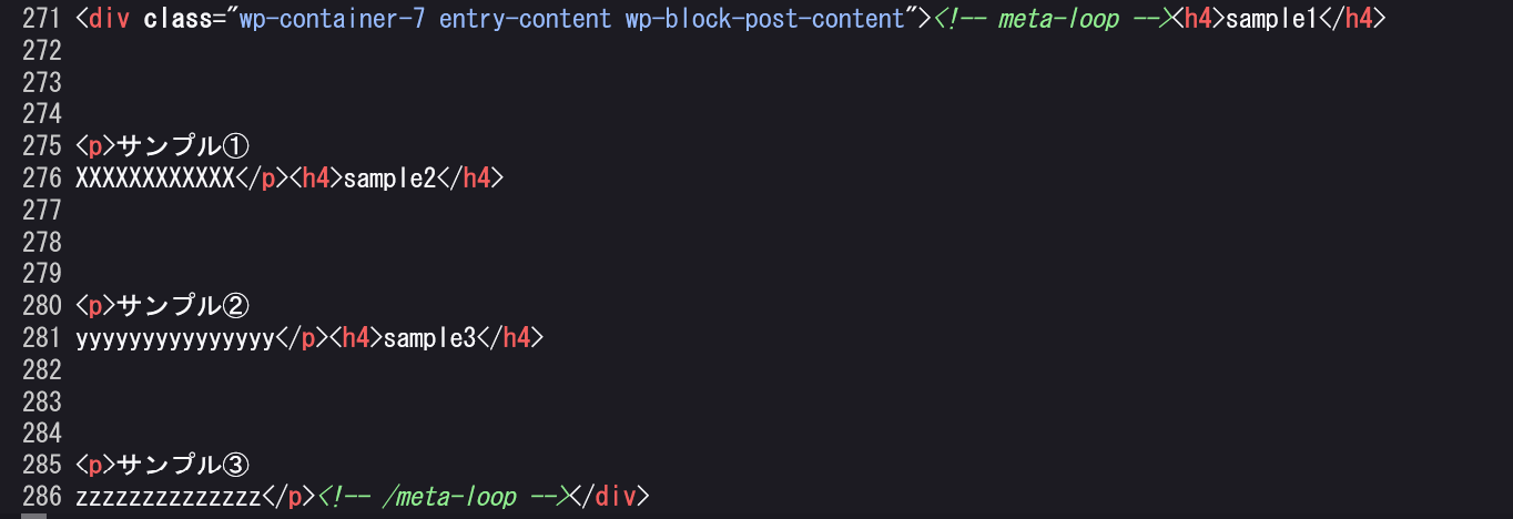 HTML source