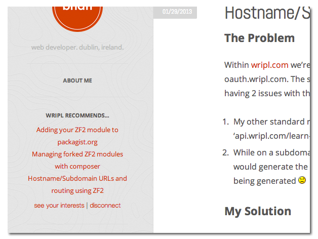The widget showing a personalised list of recommendations.