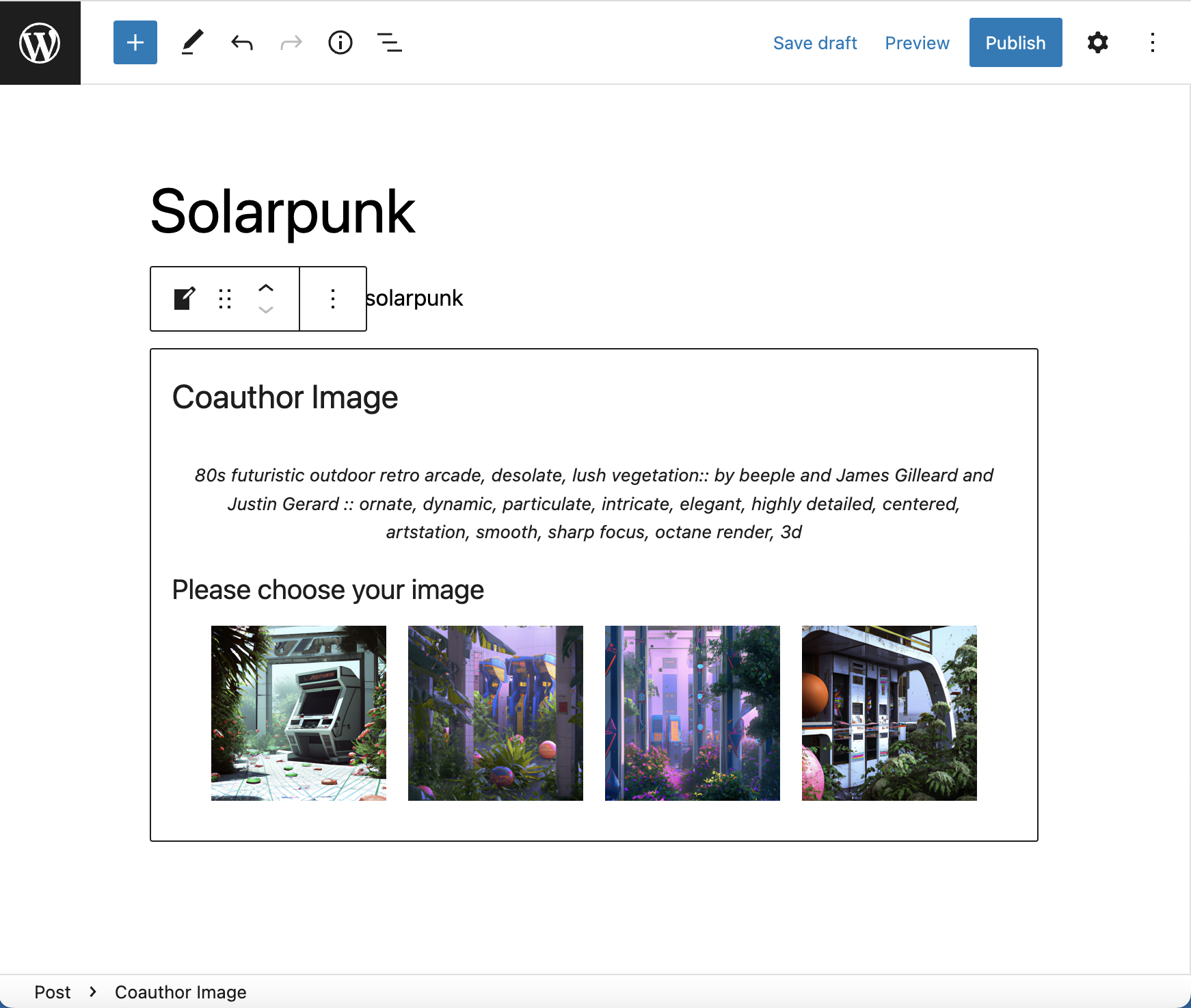 Coauthor Image showing image selection