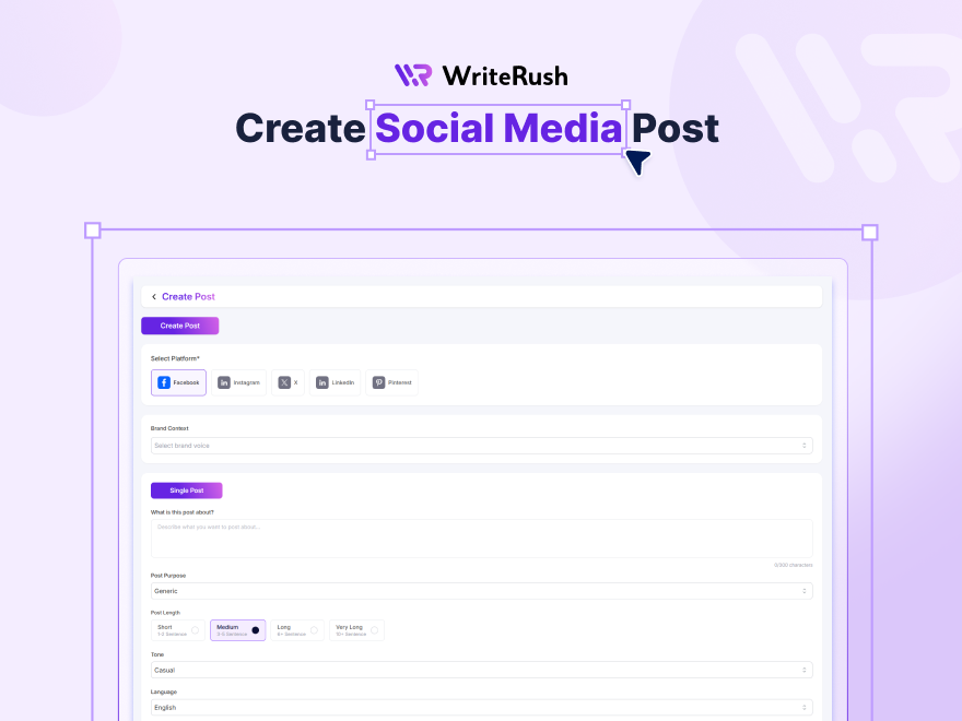 **Content Dashboard** – Manage blogs, social posts