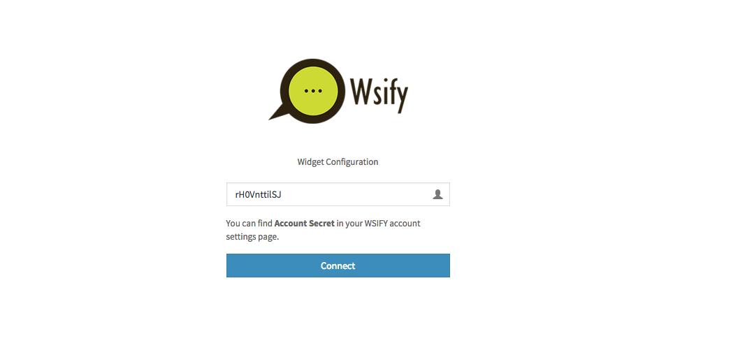 connect the widget to Wsify .