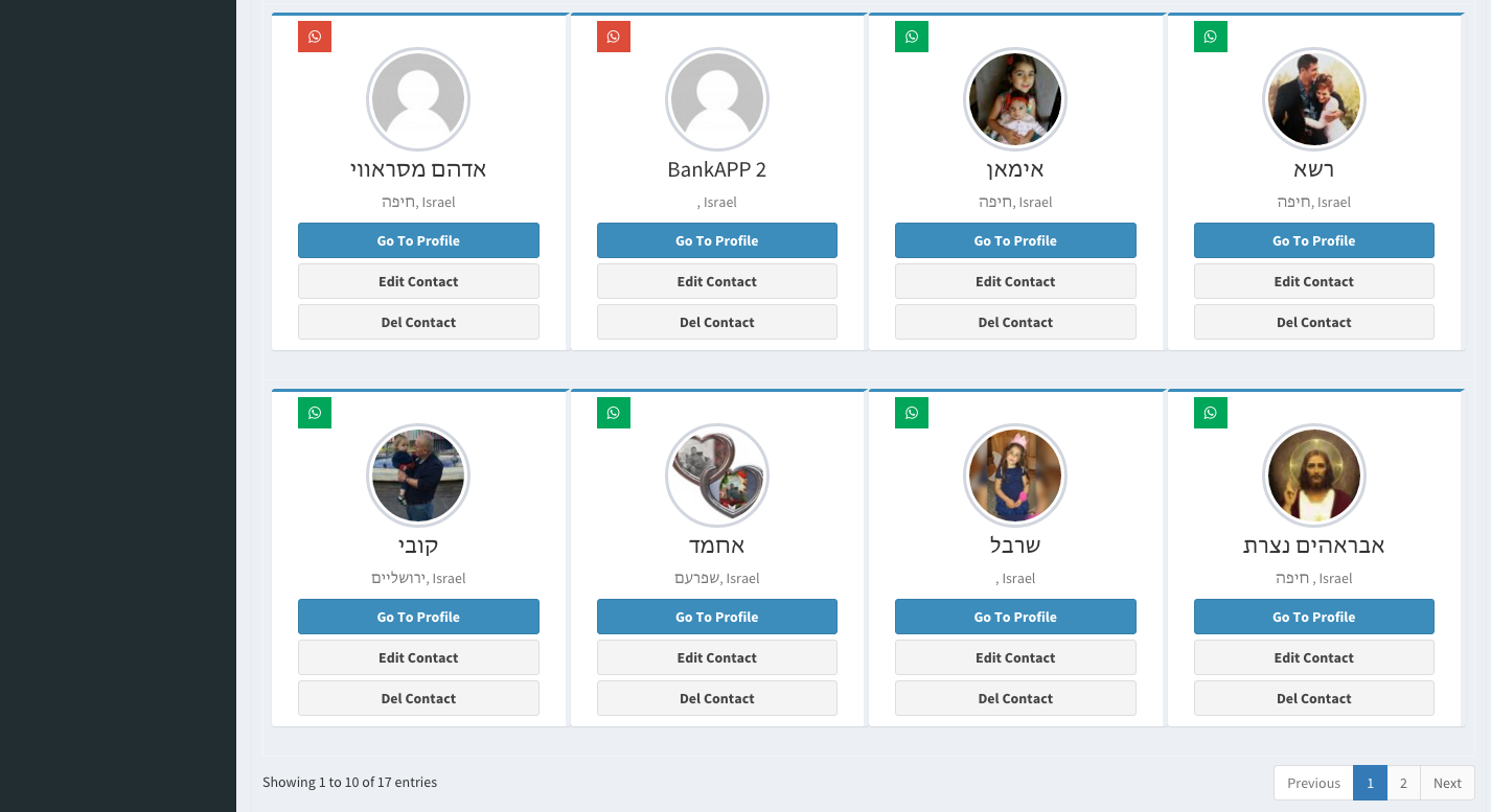 contacts page .