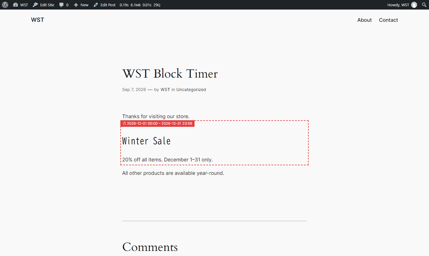 The front-end marker shown to permitted signed-in users for out-of-range content