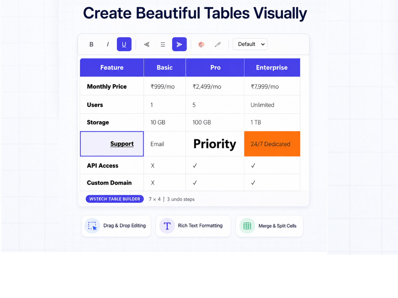 CSV/JSON Import modal