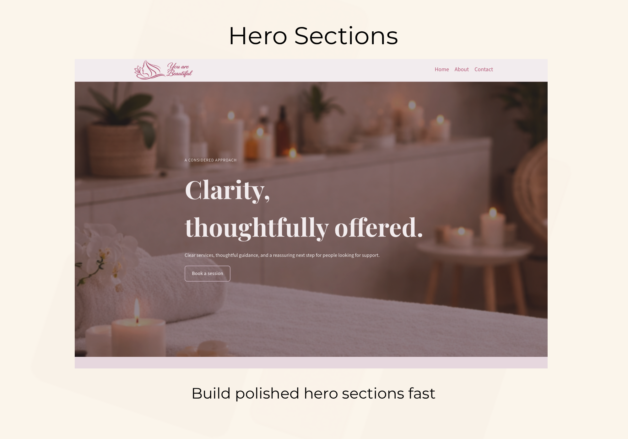 Hero section layouts for service websites.