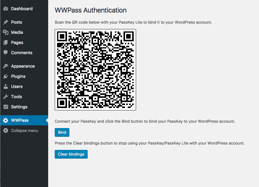 WWPass Two-factor Authentication Settings