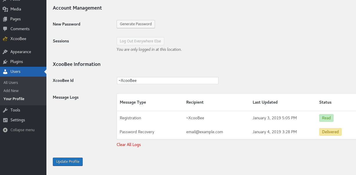 Message logs.