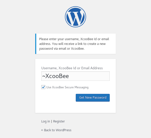 Password recovery via XcooBee.